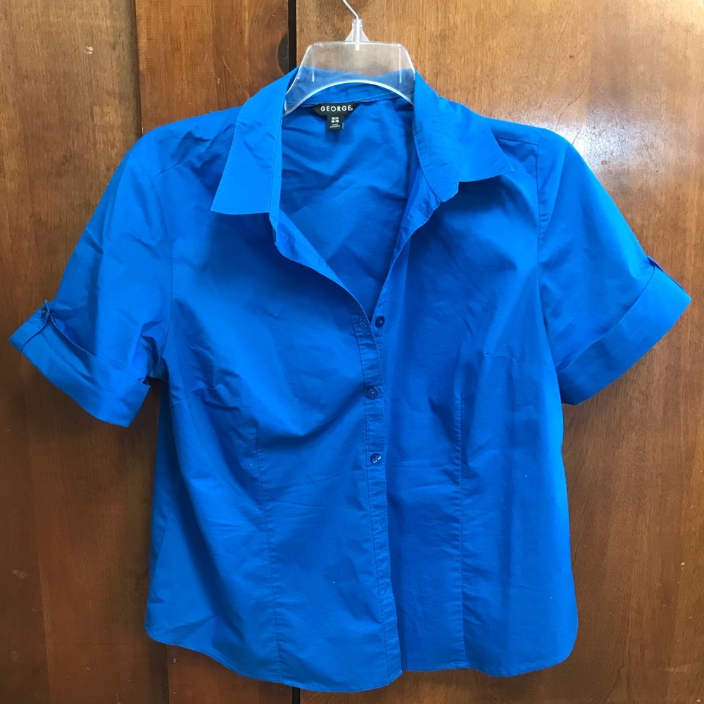 Blue collared blouse